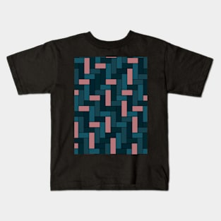 Geometric Tiles in Green, Teal and Pink Kids T-Shirt